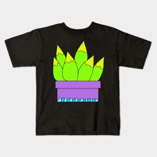 Cute Cactus Design #12: Yellow Green Succulents Kids T-Shirt